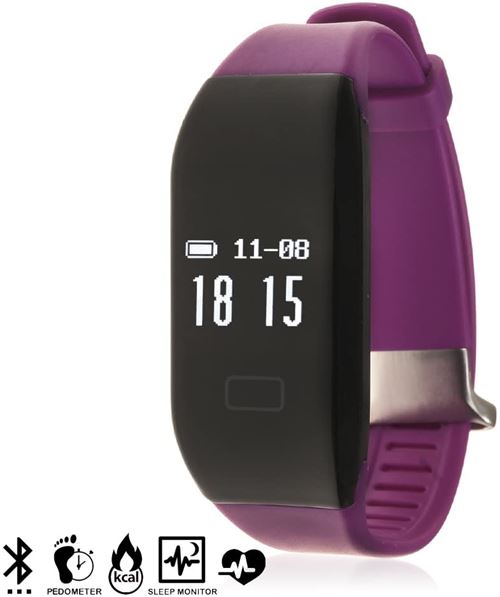 Silica DMS043PURPLE Bracelet Intelligent avec Moniteur de fréquence Cardiaque et Notifications Violet