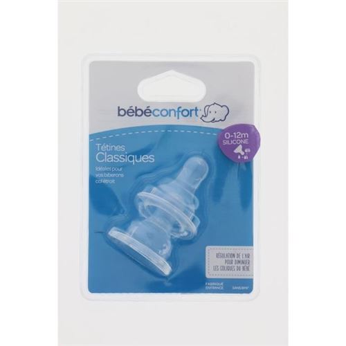bébé confort Tétine Col Etroit en Silicone T2 3 Vitesses Transparent 2 Pièces