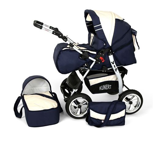 Poussette / Landau combiné 2en1 multifonctions bébé enfant 0-36m avec équipement Roues en caoutchouc Volver