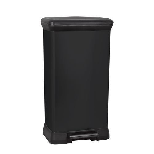 Curver Poubelle à pédale rectangulaire Deco 50 L Argenté