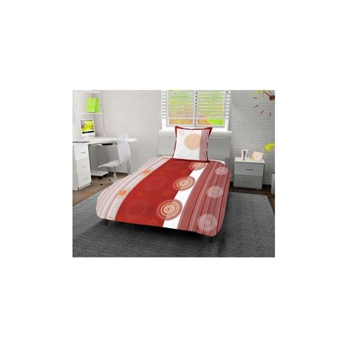 Soleil Docre Parure De Couette Microfibre Mandala - 140x200 Cm - Orange Corail