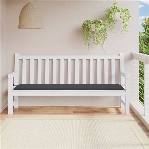 vidaXL Coussin de banc de jardin Anthracite 200 x 50 x 3 cm