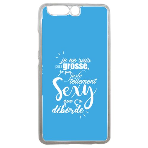 Coque Je Ne Suis Pas Grosse Fond Bleu Compatible P10 Transparent