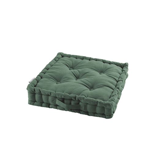 Coussin de sol 45 x 45 x 10 cm coton uni panama Kaki