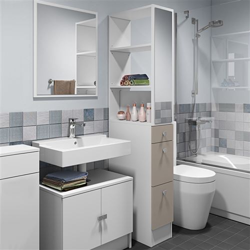 Colonne De Séparation De Salle De Bain Colonne De Separation Combi Temahome Blanc Et Taupe Achat Prix Fnac