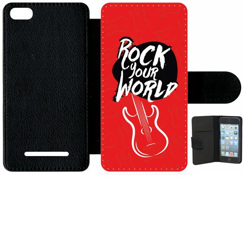 étui porte feuille xiaomi mi 4c rock your world fond rouge
