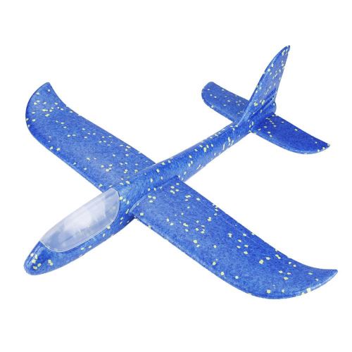 Volant Mini Planeur De Lancer Brillant Nuit Avion Modèle Jouet Avion De Lancement À La Main (Bleu) Cadeau Noël pour enfant