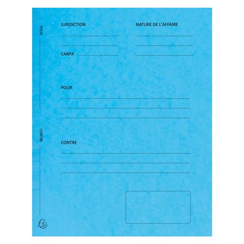 Exacompta Dossiers de plaidoirie pré-imprimés en carte lustrée coloris turquoise - Lot de 25 - vue 1