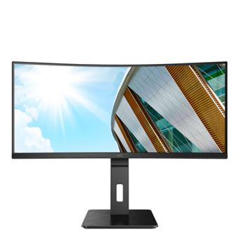 AOC Pro-line CU34P2A - P2 Series - écran LED - incurvé - 34" - 3440 x 1440 UWQHD @ 100 Hz - VA - 300 cd/m² - 3000:1 - 1 ms - 2xHDMI, DisplayPort - haut-parleurs - noir