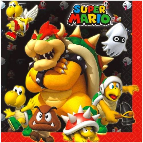 Super Mario Bros. Serviettes en Papier [16 Per paquet] (33 cm x 33 cm).