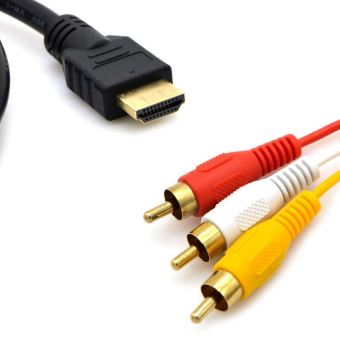 15% sur CABLING® HDMI vers RCA câble 1.5 m HDMI mâle vers 3RCA vidéo audio  AV Component câble adaptateur convertisseur pour HDTV DVD de PC et la  plupart des projecteurs LCD (ne