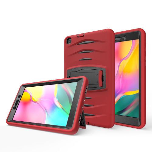 Coque en TPU + Silicone résistant aux chocs avec béquille rouge pour votre Samsung Galaxy Tab A 8.0 Wi-Fi (2019) SM-T290
