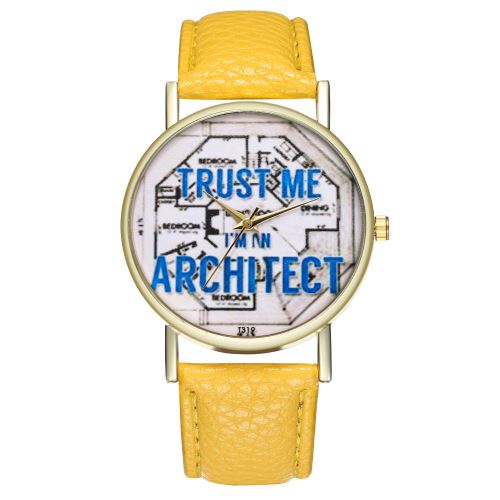 Montre-bracelet à quartz tendance T318-Ajaune