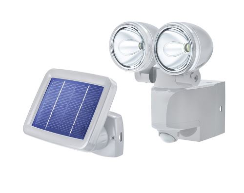 esotec 102415 Duo Double spot solaire mural avec capteur PIR Gris