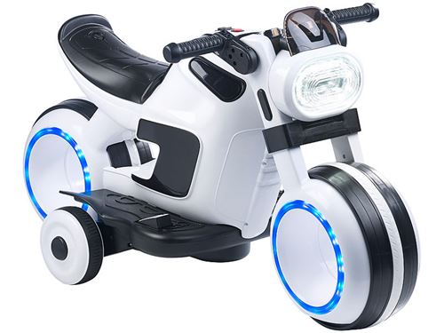 Moto électrique futuriste pour enfant avec lecteur MP3 intégré