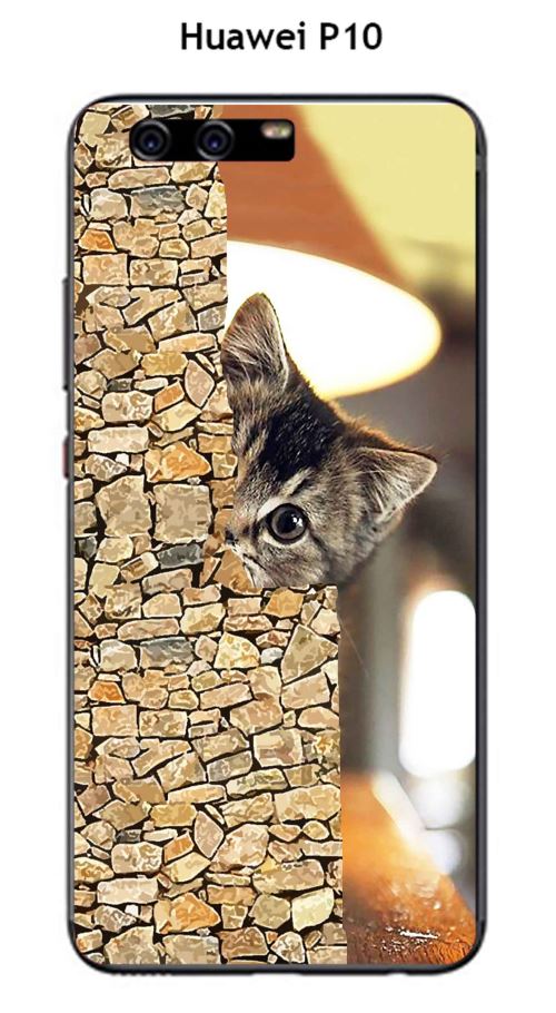 Coque Huawei P10 design Chat caché