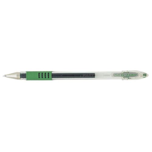 PILOT Lot de 3 Stylos &agrave; bille G1 GRIP pointe fine encre gel verte