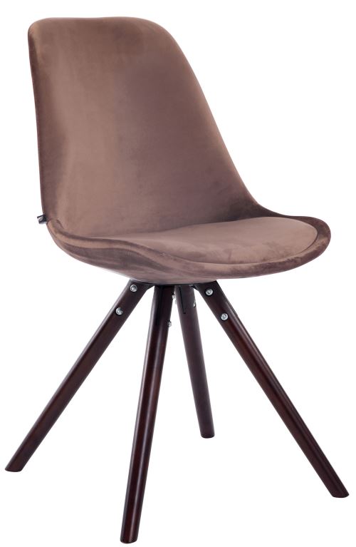 Chaise Toulouse en velours / Piétement Rond , Marron/Cappuccino