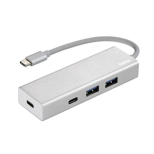 Hama USB 3.1 Type-C-hub 1: 4 en aluminium 2x USB-A 2x USB-C alimenté par bus