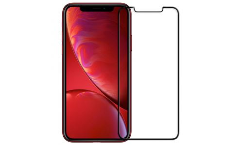 film protecteur d'écran 3D intégral verre trempé pour iPhone XR noir