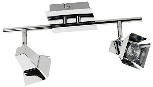 Mathias 3360214 ciné spot 2 lumières 28 w gu10 230 v chrome longueur 36 cm hauteur 15 18,5 cm