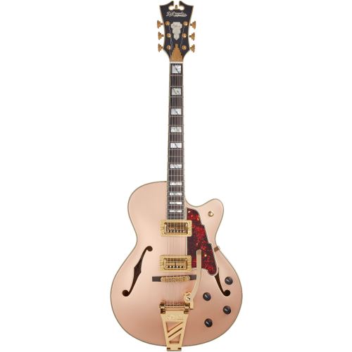 D'Angelico Deluxe 175 Limited Edition Matte Rose Gold guitare hollow body avec étui