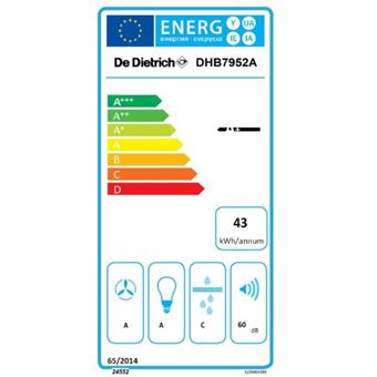 Hotte îlot 702m³/h DE DIETRICH 90cm, DHB7952A