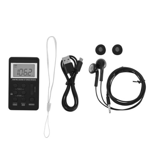 Mini Radio de poche DAB/DAB +/FM, avec Bluetooth, écouteurs à bruit blanc,  lecteur de musique de sport