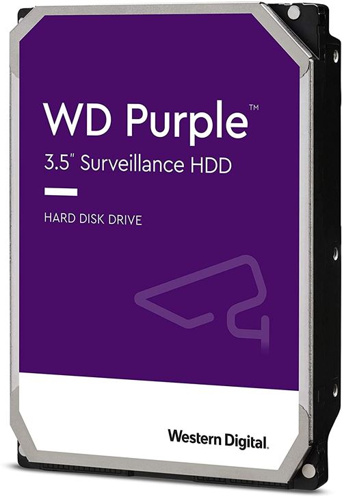 WD Purple Surveillance Hard Drive WD121PURZ - Disque dur - 12 To - interne - 3.5 - SATA 6Gb/s - 7200 tours/min - mémoire tampon : 256 Mo