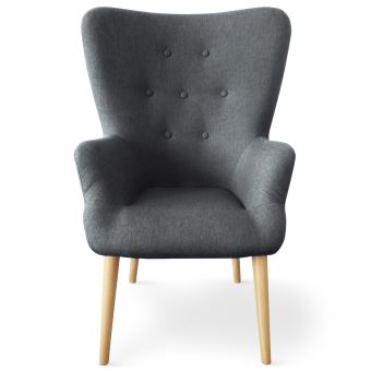 Fauteuil Scandinave Barkley Tissu Gris Foncé