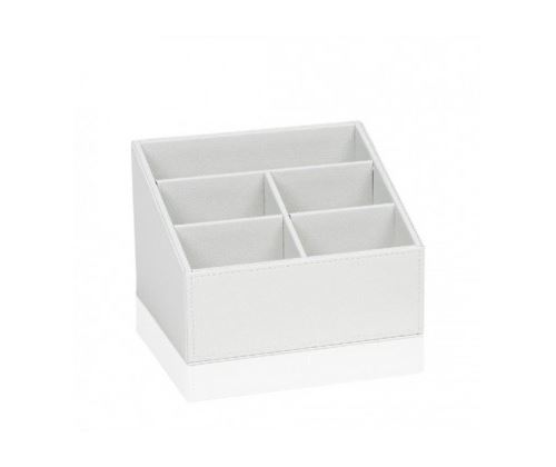 Porte Télécommandes en Similicuir Blanc