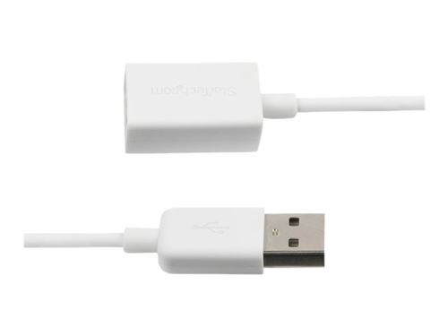 StarTech.com Câble Rallonge USB 1m - Câble USB 2.0 A-A Mâle Femelle -  Extension / Prolongateur USB - 1x USB A (M) 1x USB A (F) - Blanc 1 m -  Rallonge