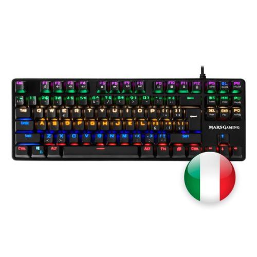 Clavier de jeu Mars Gaming MK4MINI RGB USB 2.0 (italien) Commutateur Bleu