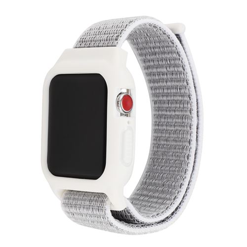 Bracelet en nylon avec coque de protection pour Apple Watch Series 6/ SE/ 5/ 4 40mm - Argent