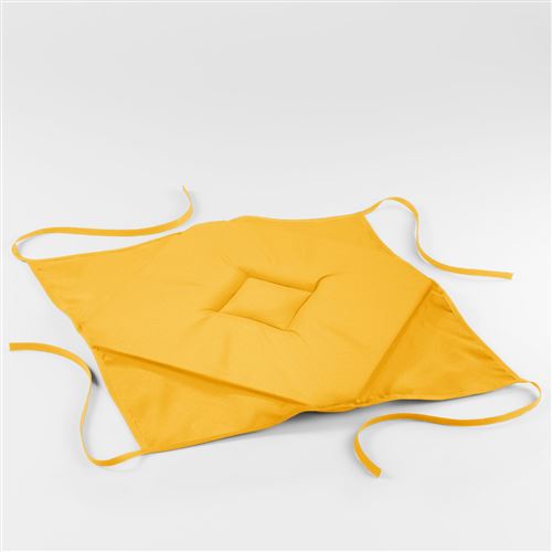 Galette 4 rabats 36 x 36 x 3.5 cm polyester uni essentiel Jaune