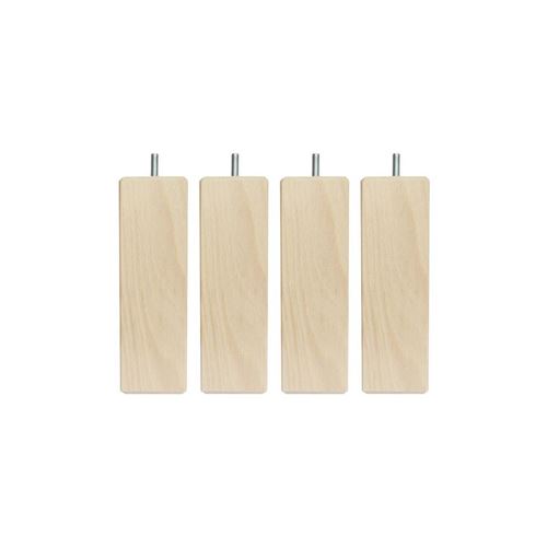 Jeu De Pieds Carres En Bois - L 7 X L 7 X H 19 Cm - Lot De 4