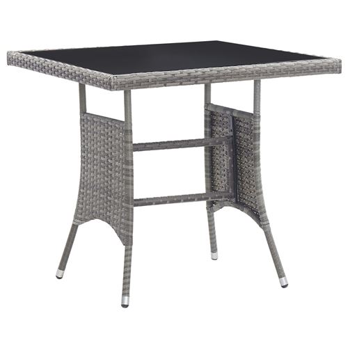 VidaXL Table de jardin - Carré - 80x80x74 cm Résine tressée - Anthracite