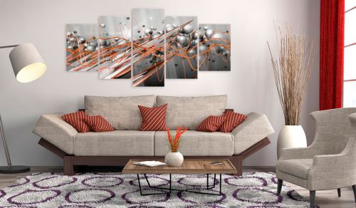 100x50 Tableau sur verre acrylique Admirable Orange Stream