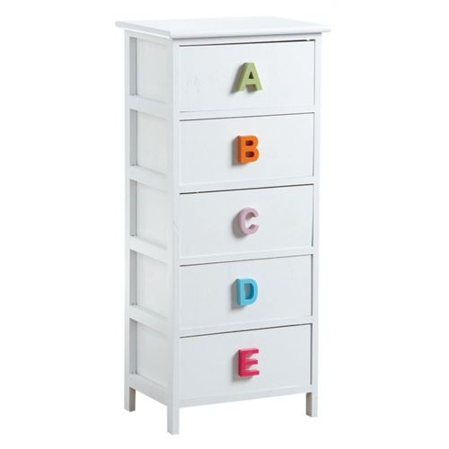 Aubry Gaspard - Commode chambre enfant alphabet 5 tiroirs