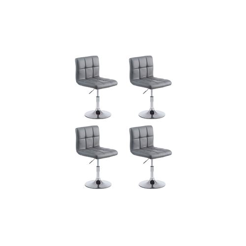 CLP Lot de 4 chaises lounge Palma V2 en similicuir ajustable et pivotant , Gris