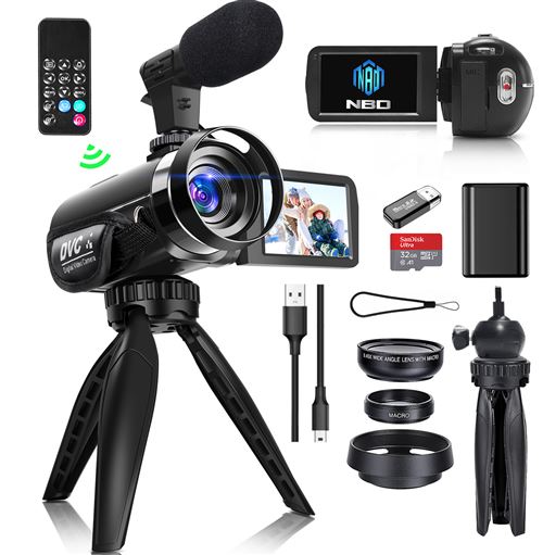 NBD Caméra NBD 2,7k UHD 42mp Youtube vlogging caméra 3,0Flip - up caméra 18X caméra numérique avec télécommande