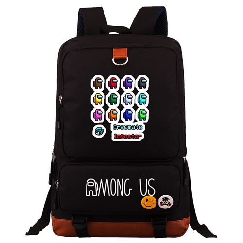 Sac à dos college en tissu oxford Among Us 44*29*14cm noir #AMS38003