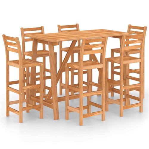 Vidaxl ensemble de bar d'ext&eacute;rieur 7 pcs bois d'acacia massif 3057851