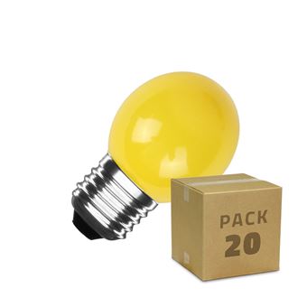 TechBrey Pack 20 Ampoules LED E27 3W 300 lm G45 Monochrome Jaune - 1