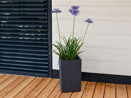 Non Communiqué Gris Pot De Fleurs Carré Basalt Up 29,5 X 49,5 Cm - 36 L - Anthracite - Eda