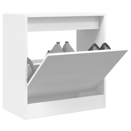 Vidaxl Blanc Armoire À Chaussures 60X34x63,5 Cm - Image 3