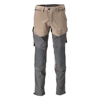 Pantalon avec poches genouillères MASCOT Ultimate - Léger et hydrofuge - 22279-605-Taupe/Noir-38 - 1