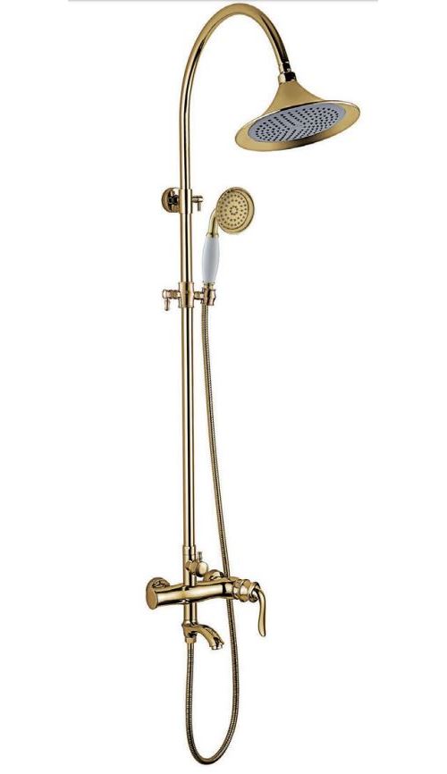 Colonne de douche EBRE doré bec de bain inclus