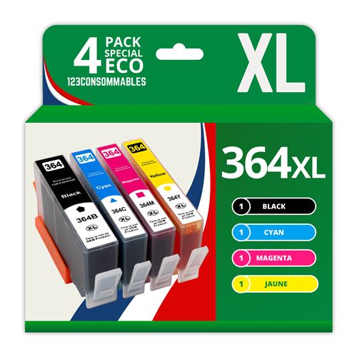 Pack Compatible Hp 364xl, 4 Cartouches