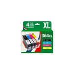 123CONSOMMABLES - 364XL - Pack 4 Cartouches d'encre Compatibles avec HP 364 364XL pour Officejet 4620 4610 4622 Deskjet 3070A 3520 3524 Photosmart 5520 5510 5511 5512 (1 Noir / 1 Cyan / 1 Magenta / 1 Jaune)